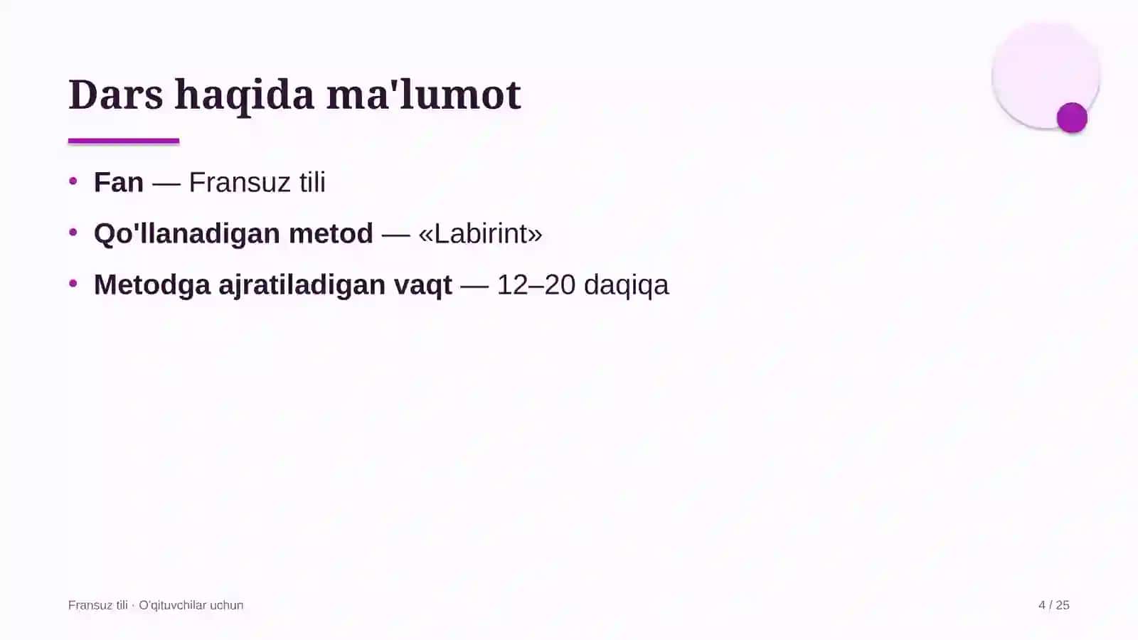 fransuz tili darslarida labirint metodidan foydalanish 4583 4