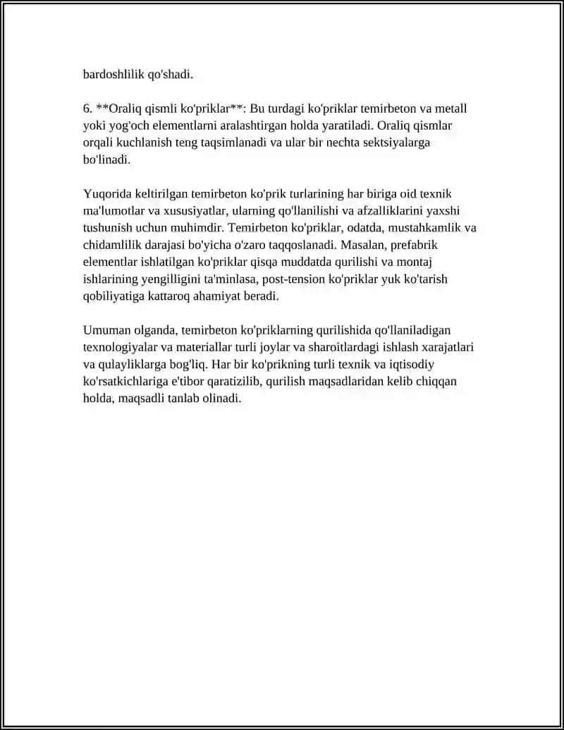 TEMIRBETON KOʻPRIK QURILMALARINING ASOSIY SISTEMALARI 4