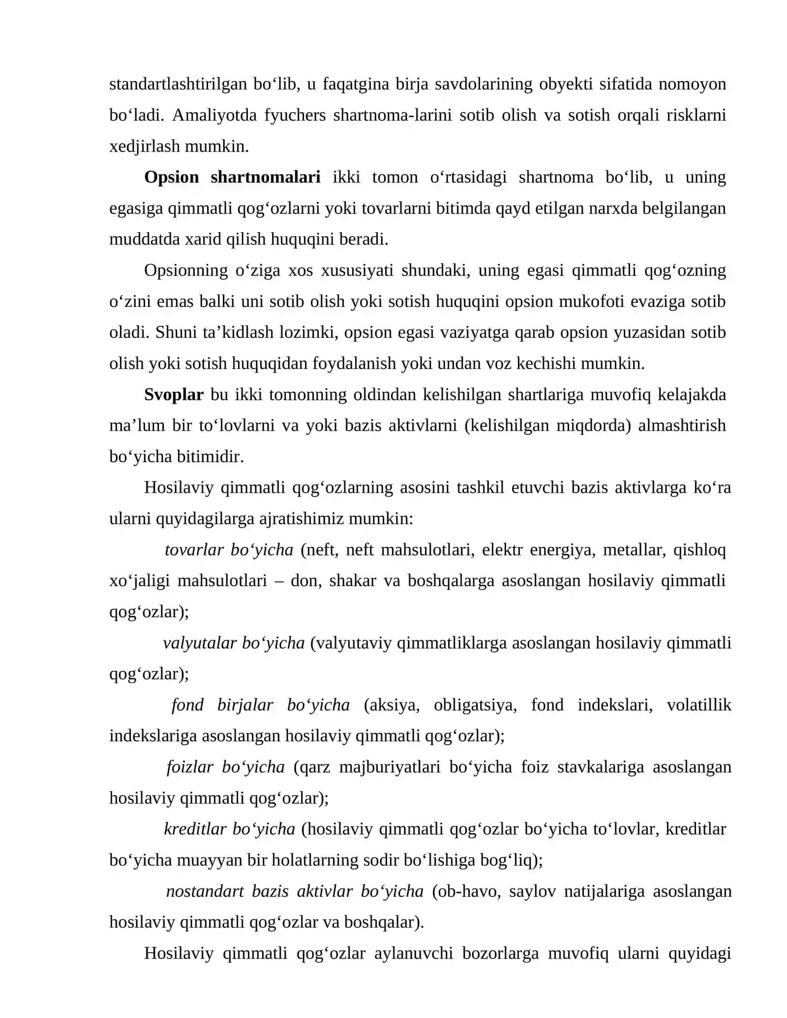 HOSILAVIY QIMMATLI QOGʻOZLAR BOZORI 4