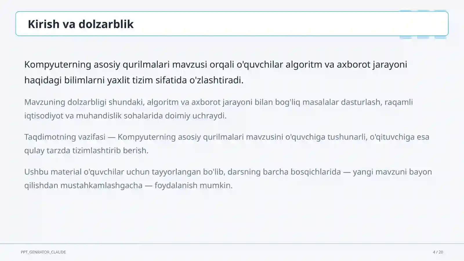 Kompyuterning asosiy qurilmalari (5-sinf) 4