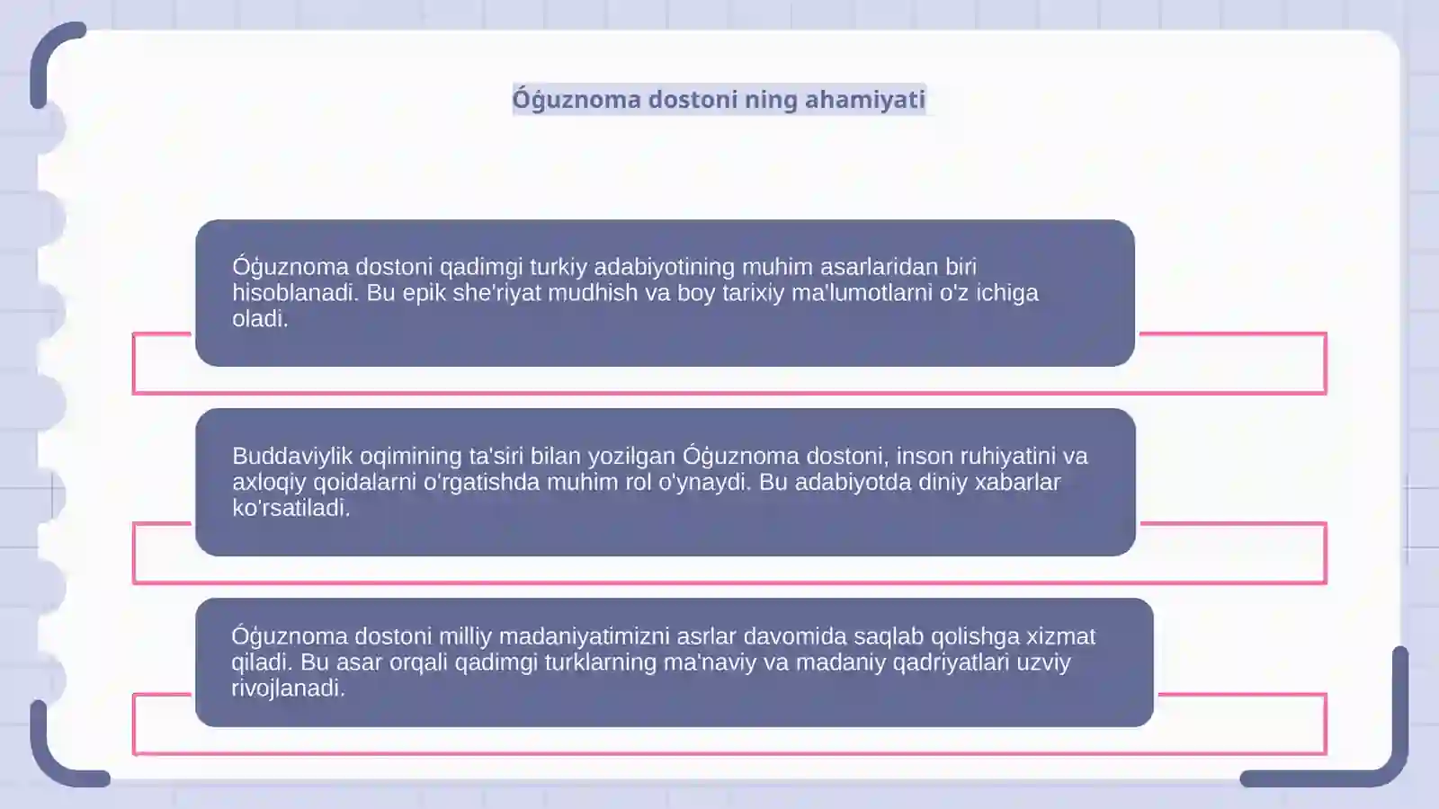 Buddaviylik oqimidagi qadimgi turkiy adabiyot,,Óģuznoma" dostoni 4