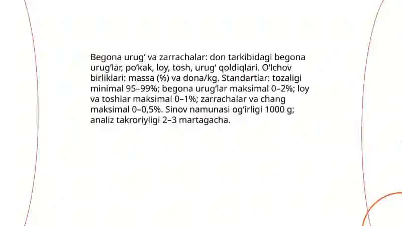 Don va don mahsulotlarining sifat koʻrsatkichlari va unga qoʻyiladigan talablar 4