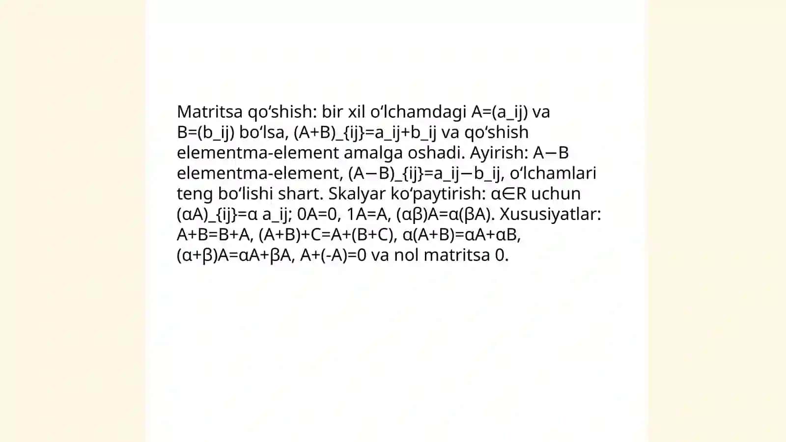 Matritsaviy analiz elementlari 4