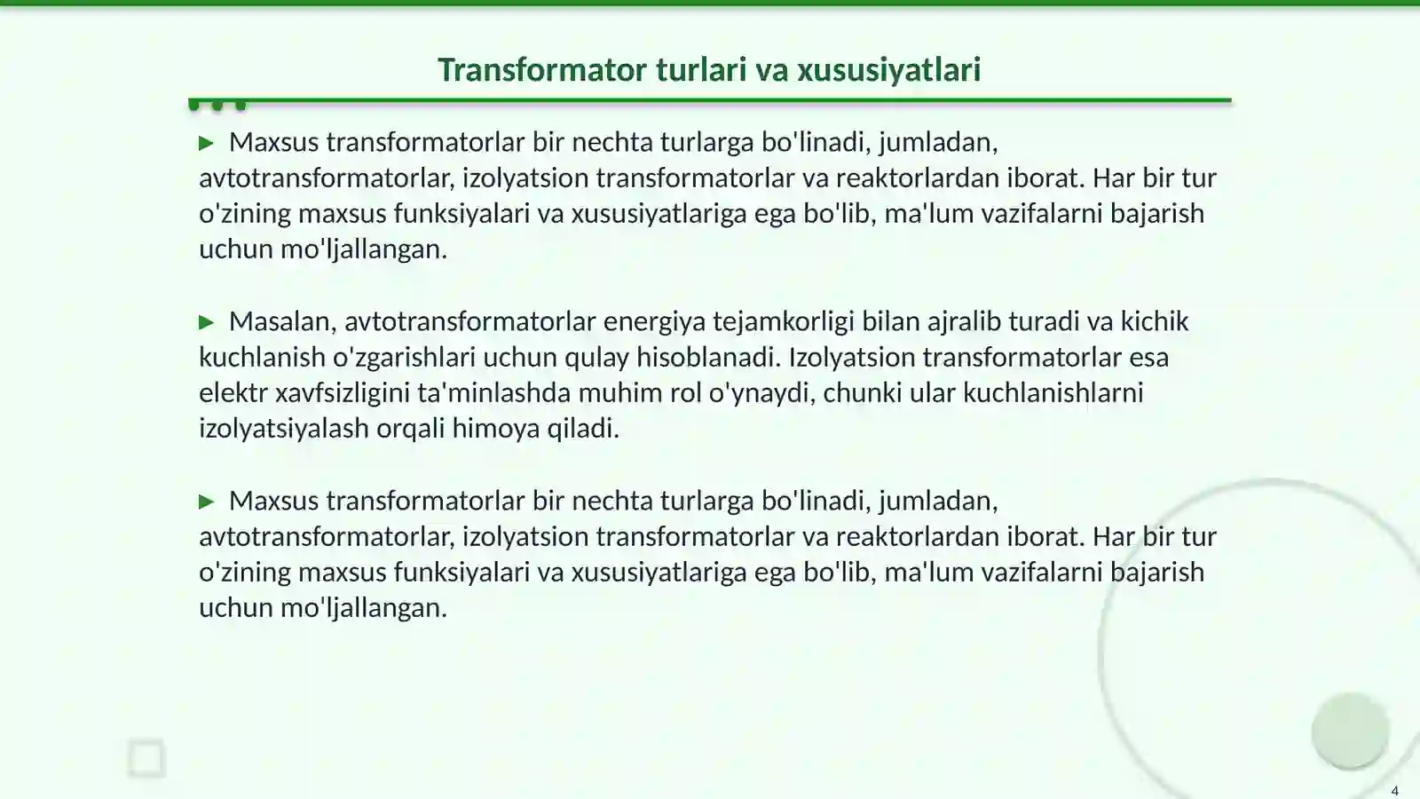 Maxsus transformatorlar 4
