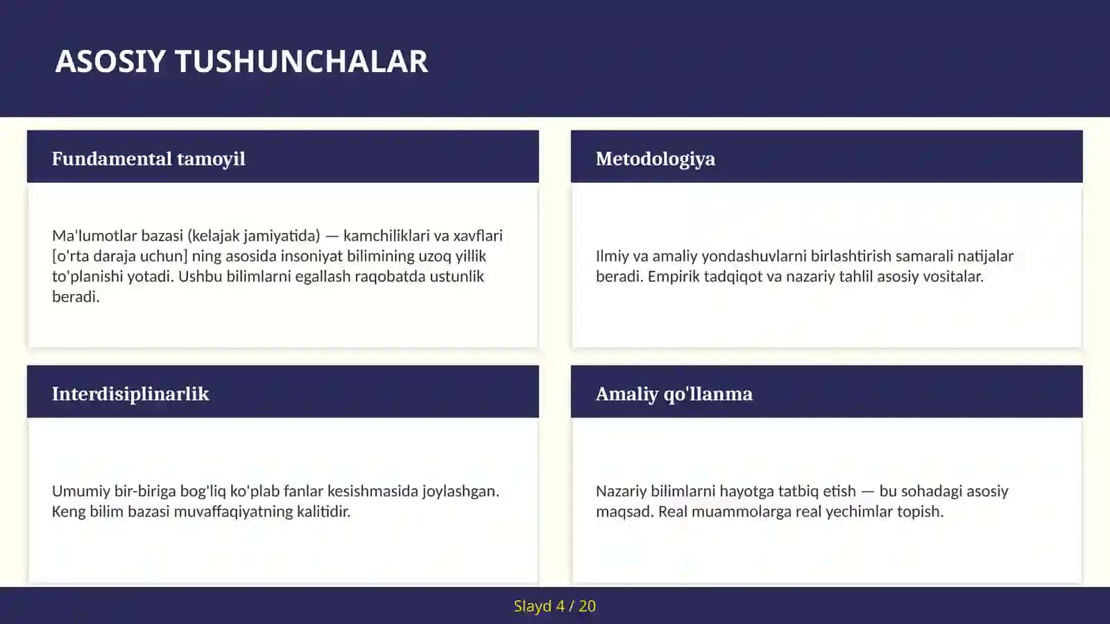 Ma'lumotlar bazasi (kelajak jamiyatida) — kamchiliklari va xavflari [o'rta daraja uchun] 4