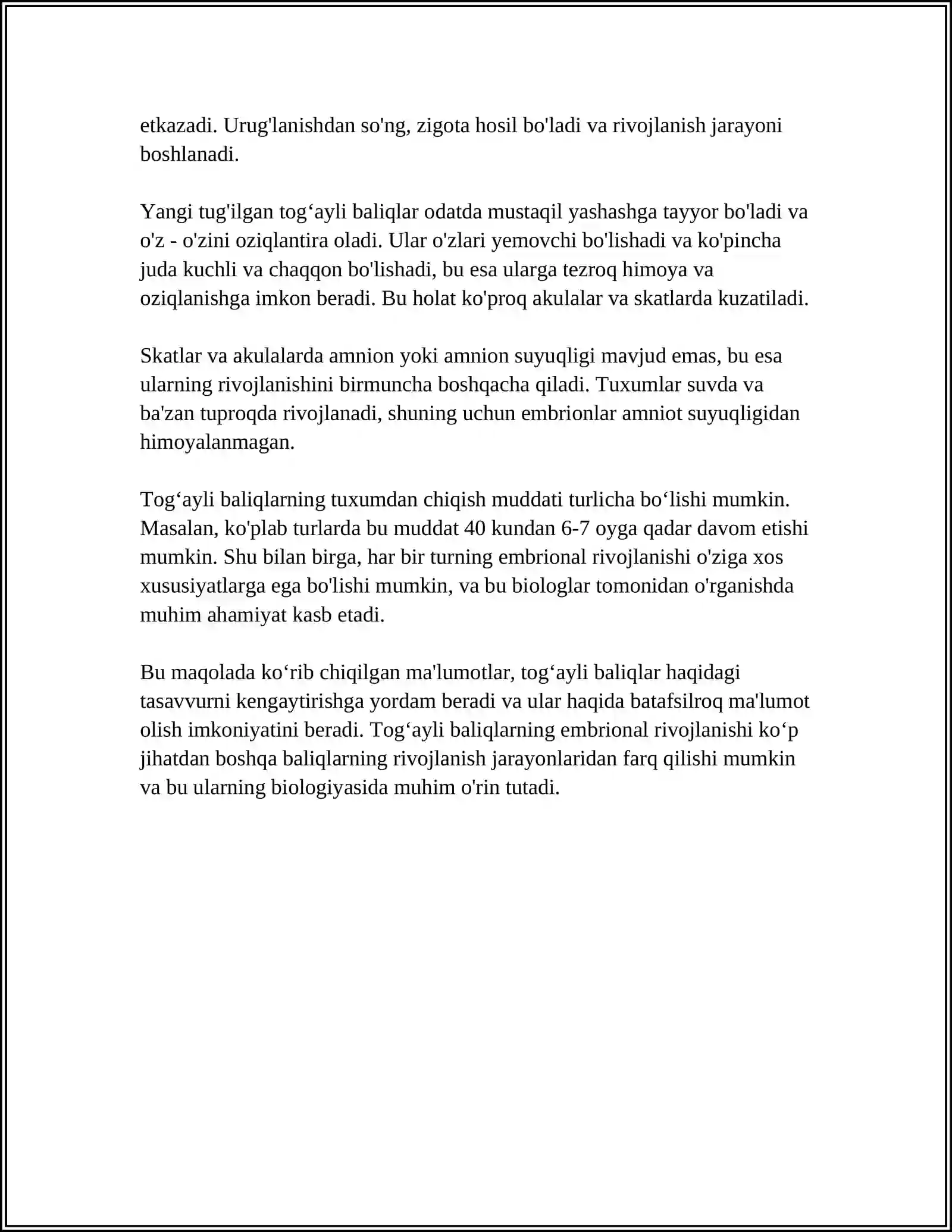 TOGʻAYLI BALIQLARNING INDIVIDUAL RIVOJLANISH XUSUSIYATLARI 4