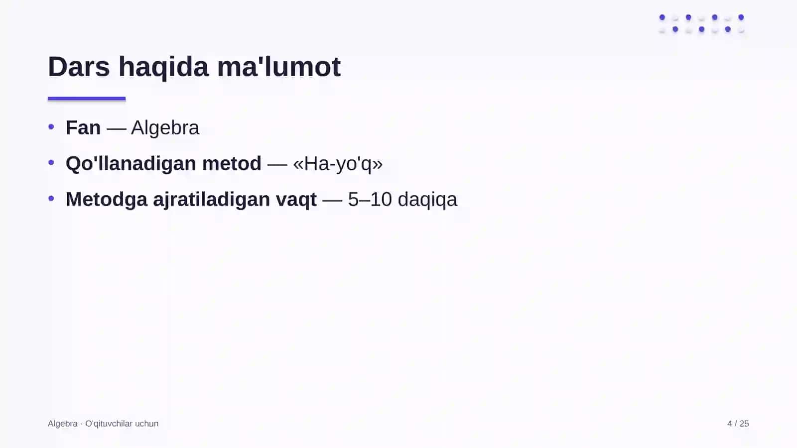 algebra darslarida ha yo'q metodidan foydalanish 9084 4