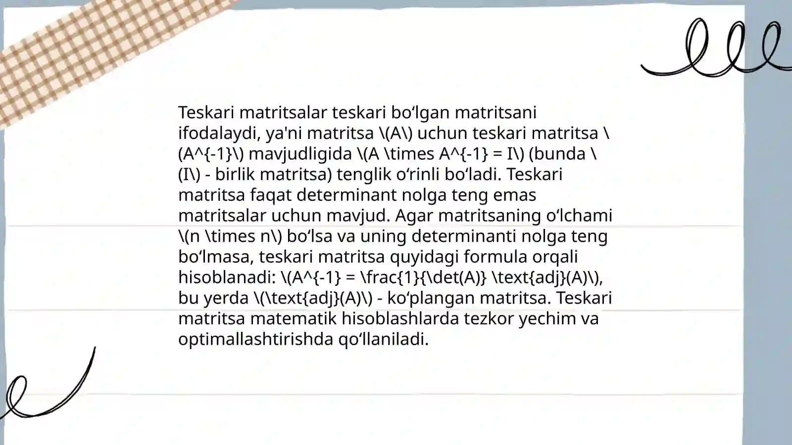 Teskari matritsa 4