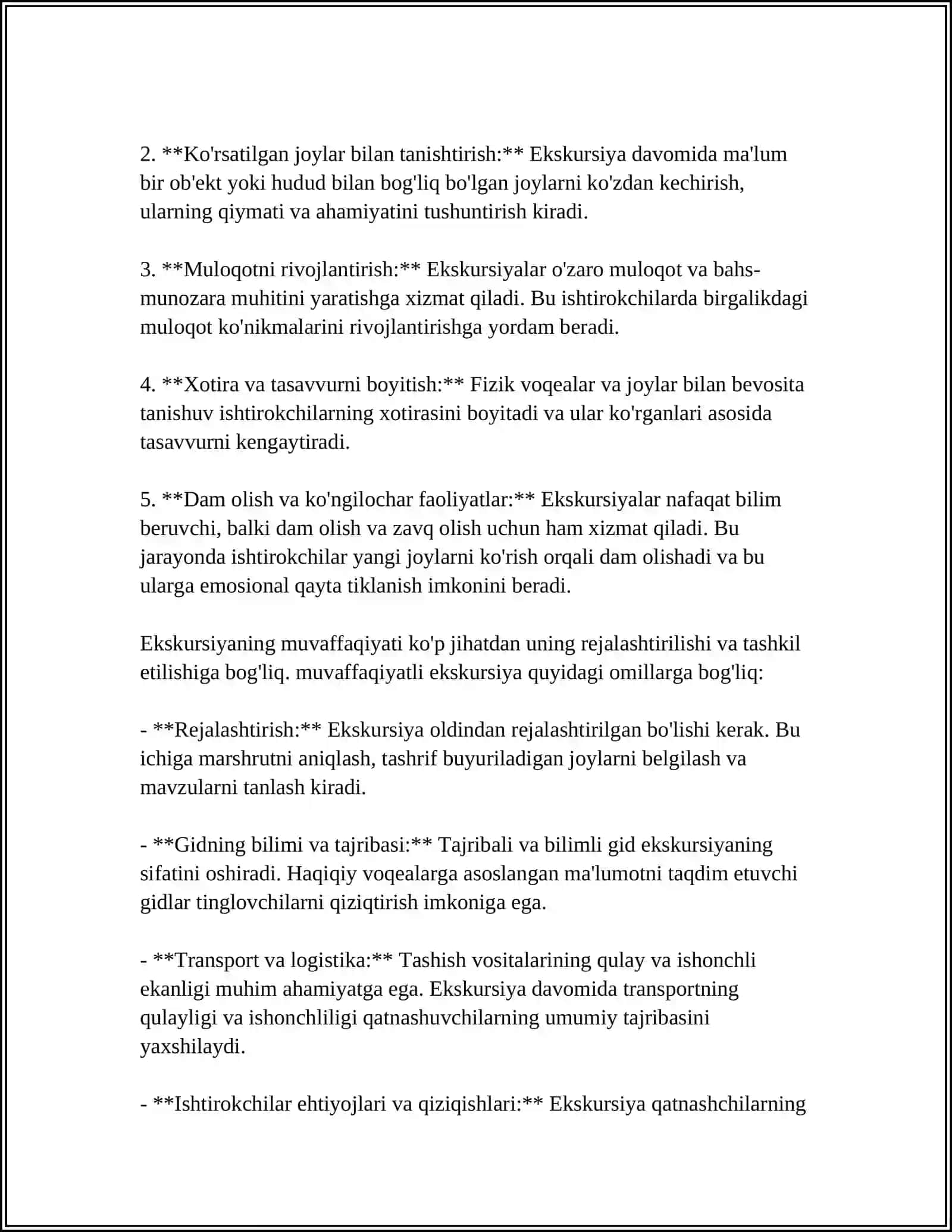 MAKTABGACHA TAʼLIM TASHKILOTLARIDA EKSKURSYANI OʻTKAZISH MAZMUNI 4