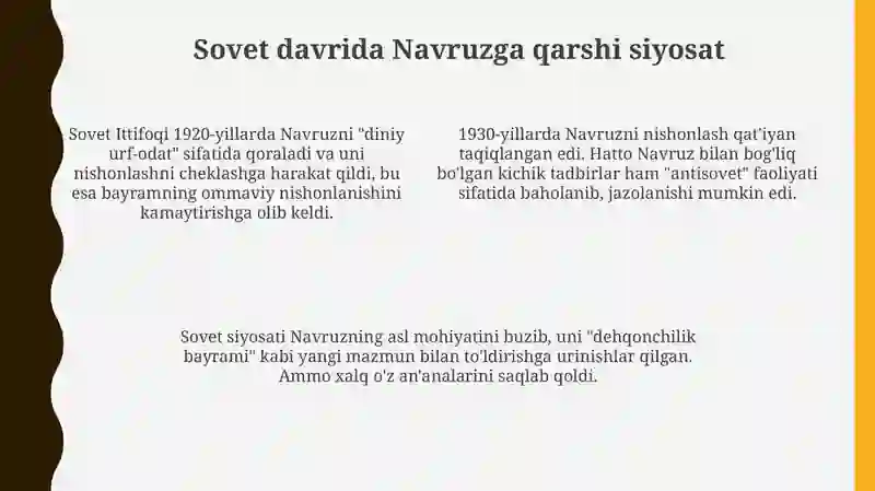 Navruz: Tarix, Ta'qiqlar va Tiklanish 4