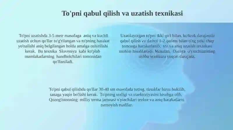 Gandbol õyin taktikasi va uning bo'limlari 4