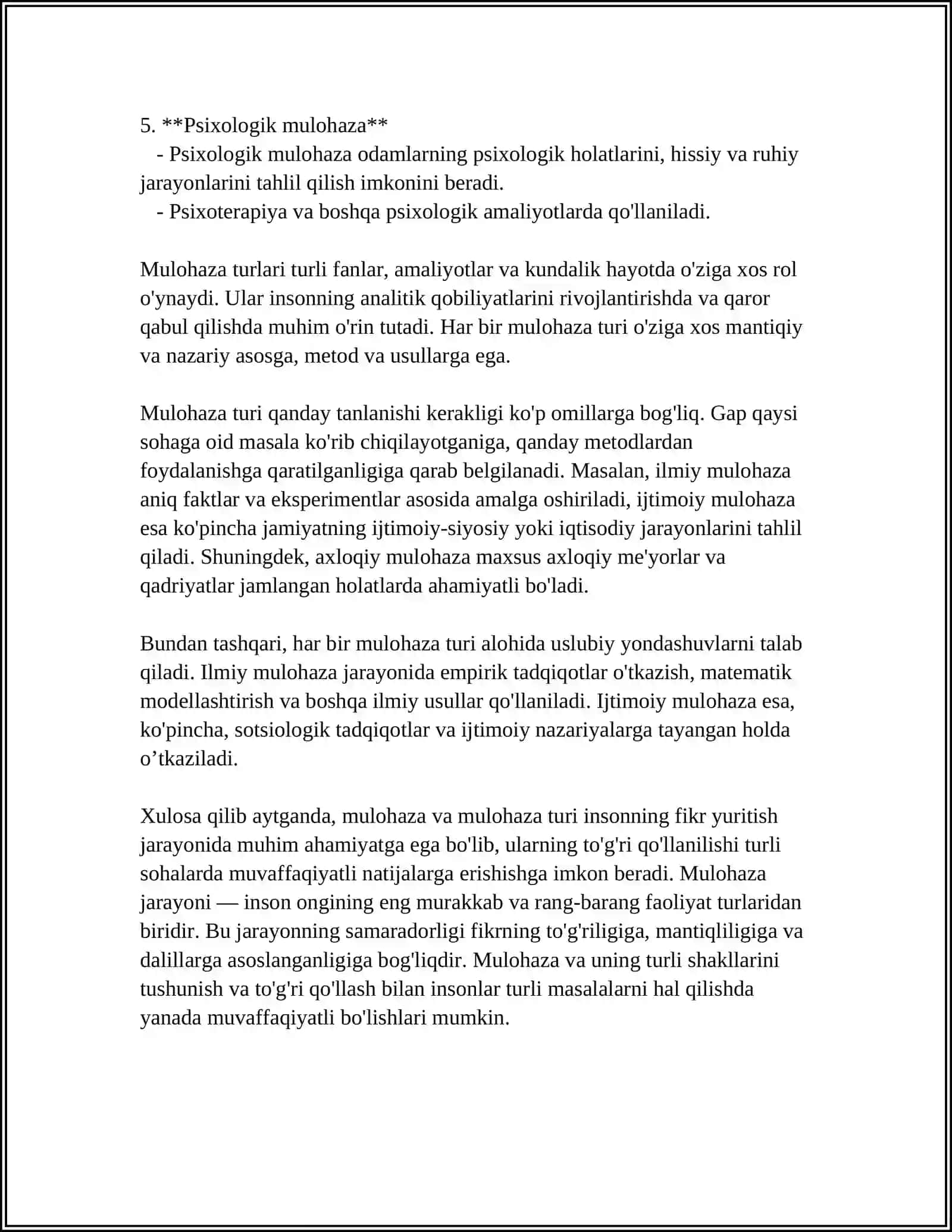 MULOHAZALAR ALGEBRASI. MANTIQIY BOG`LOVCHILAR. CHINLIK JADVALI. MULOHAZALAR USTIDA AMALLAR 4