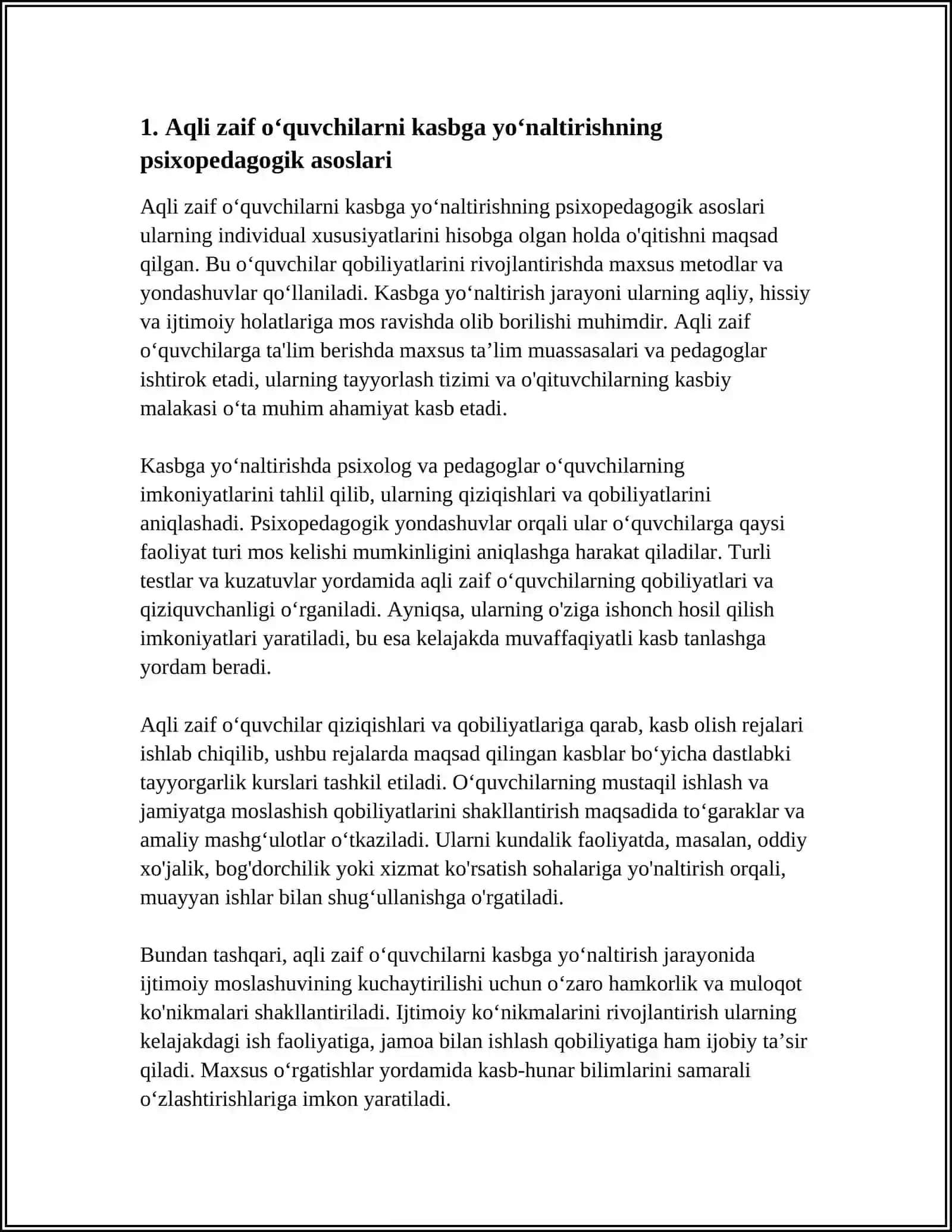 Aqli zaif oʻquvchilarni kasbga yoʻnaltirishning psixopedagogik asoslari 4