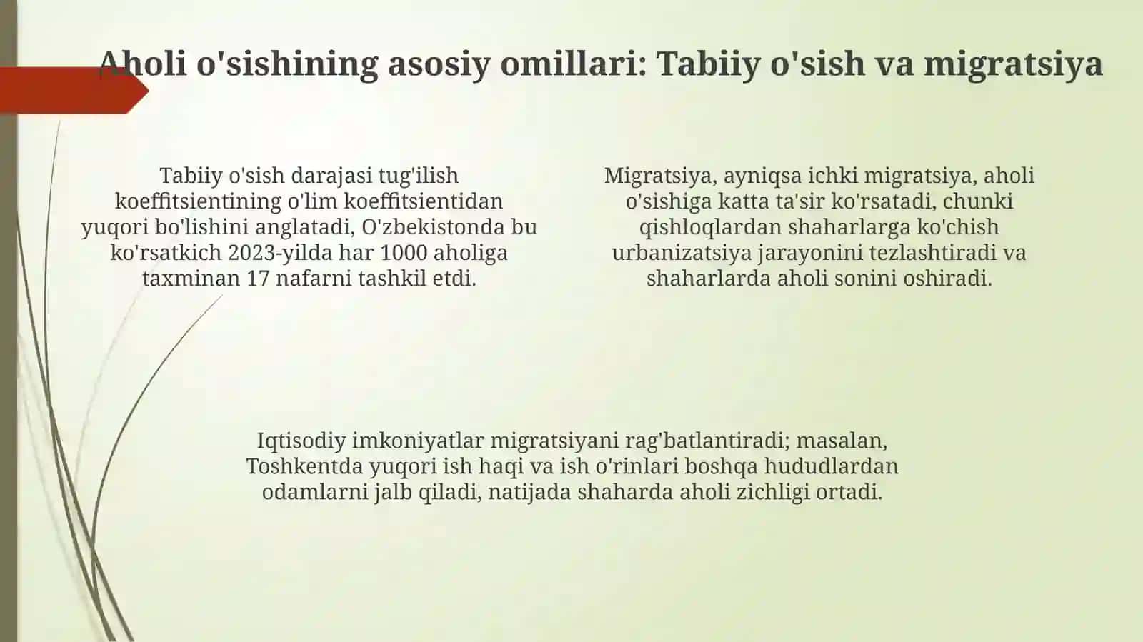 OʻZBEKISTON yirik va katta shaharlari aholisining oʻsishi dinamikasini chizmada tasvirlash 4