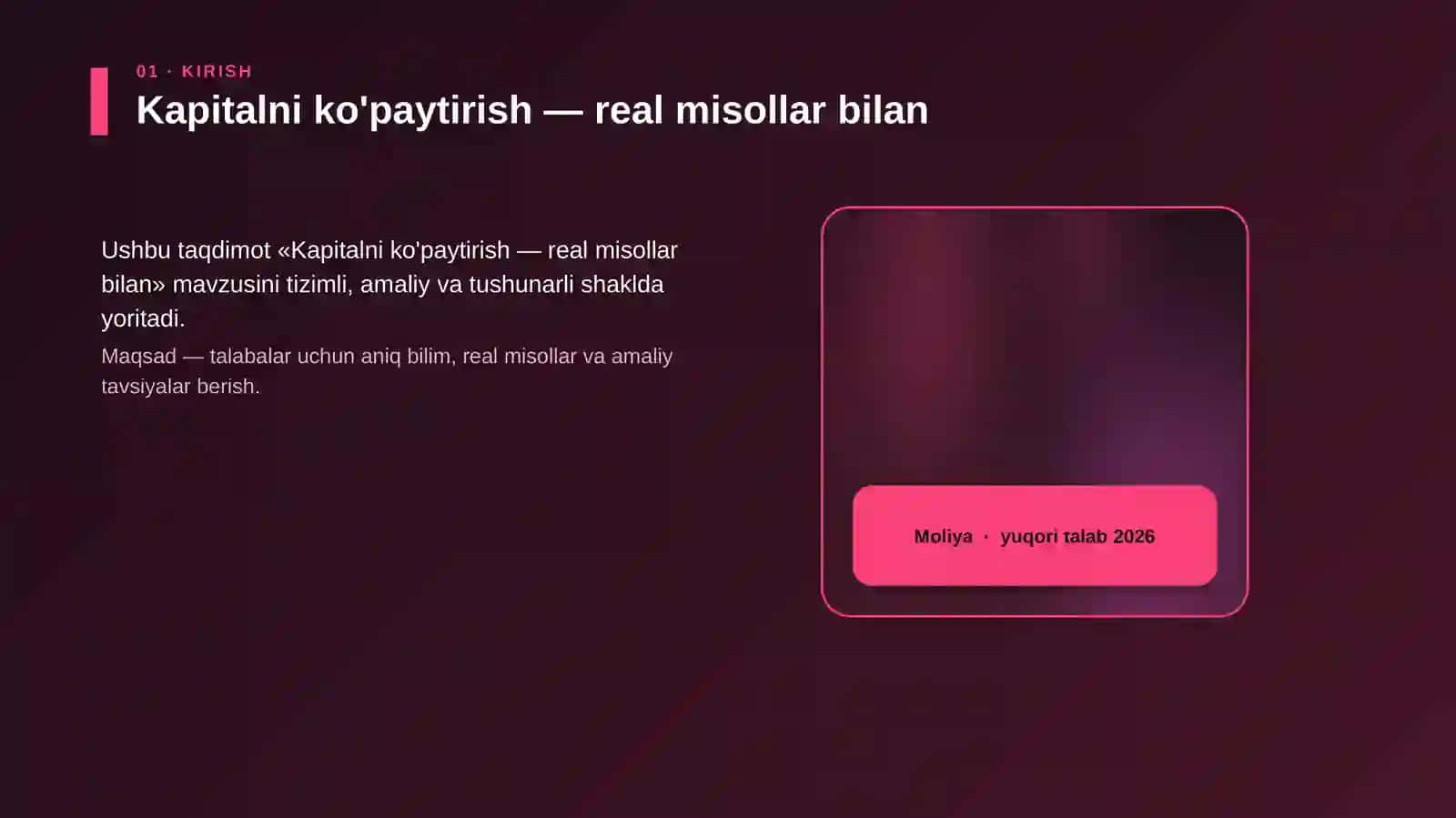 Kapitalni ko'paytirish — real misollar bilan 4