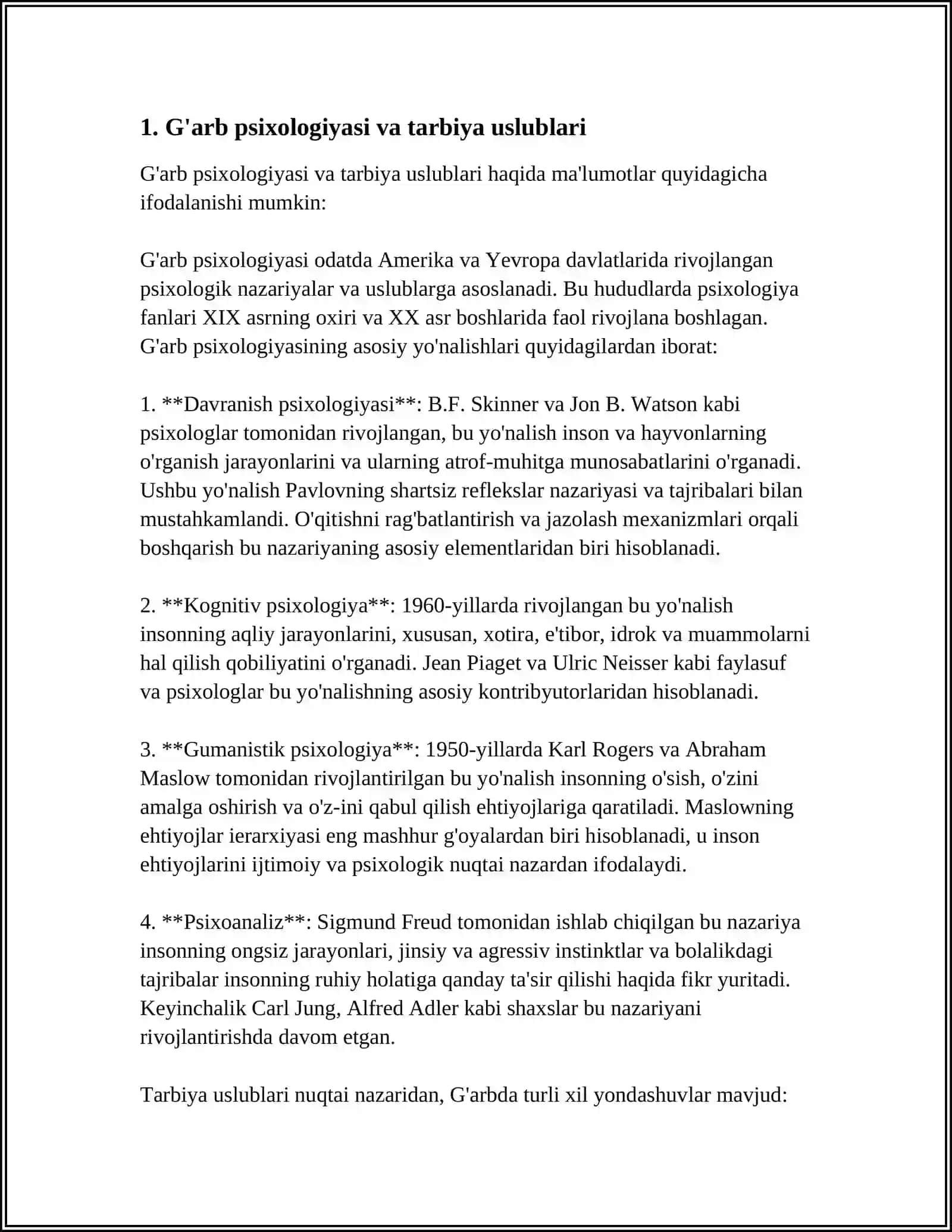 G'ARB OLIMLARNING PEDAGOGIKA VA PSIXOGIYA QARASHLARI 4