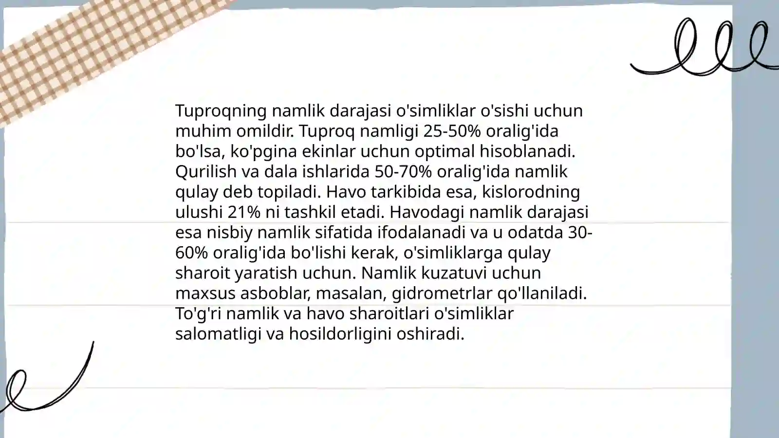 Tuproqning havo xossalari va havo rejimini aniqlash 4
