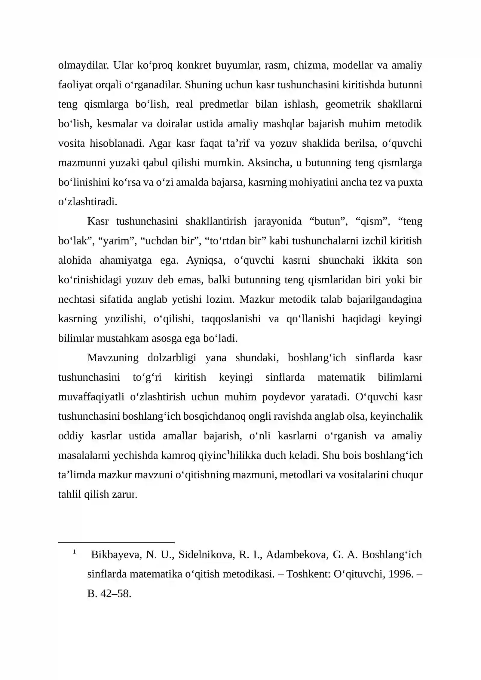 Boshlang‘ich sinflarda kasr tushunchasini kiritish metodikasi 4