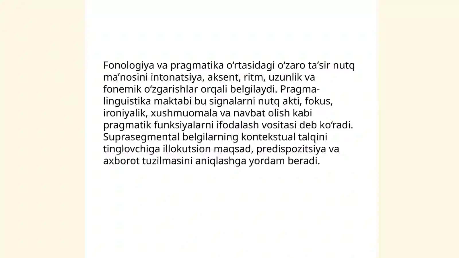 Pragma lingvistika maktabi ta'limotida fonologiyaning o'rni 4