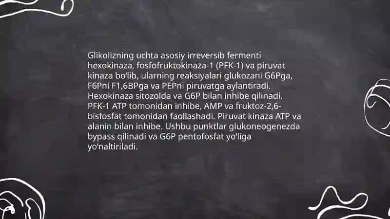 Glukoza katabolizmi glukoneogenez va Pentofasfat yo'lining ahamiyati 4