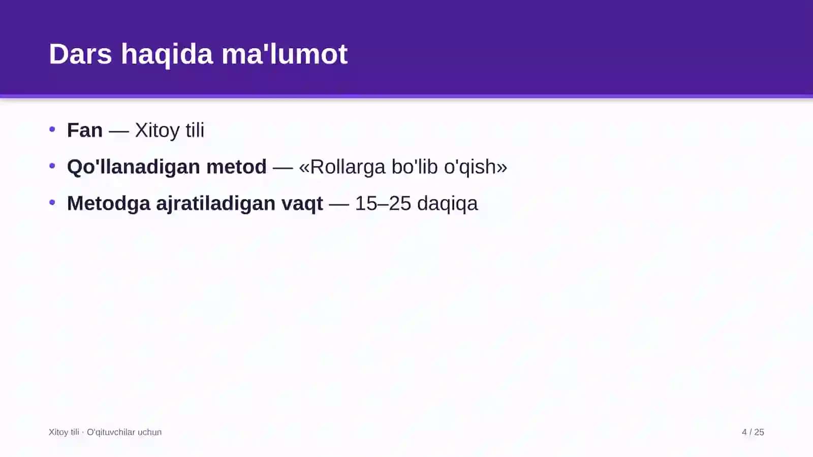 xitoy tili darslarida rollarga bo'lib o'qish metodidan foydalanish 5997 4