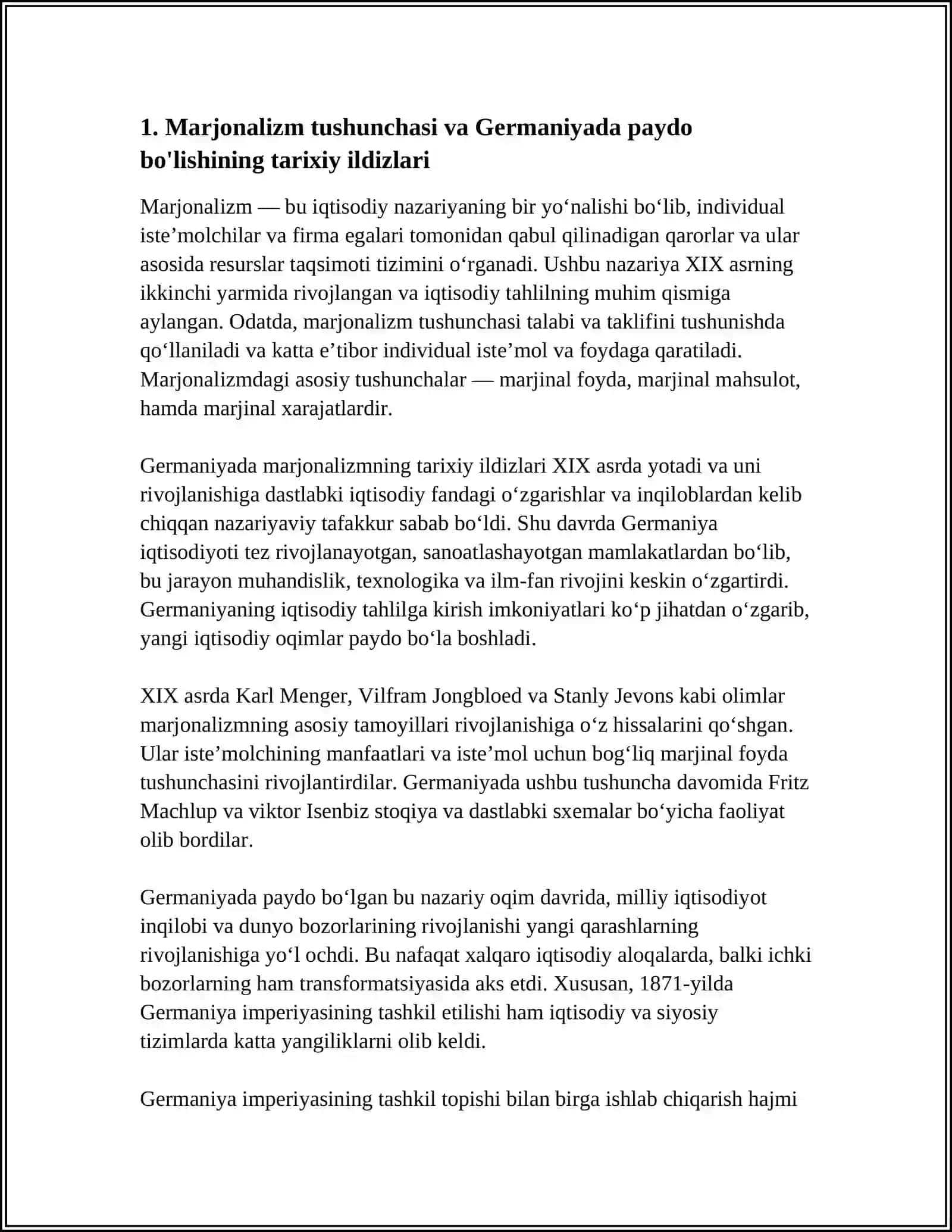 GERMANIYADA TARIXIY TA'LIMOTLARI MARJONALIZM VA UNING ASOSIY YO'NALISHLARI 4