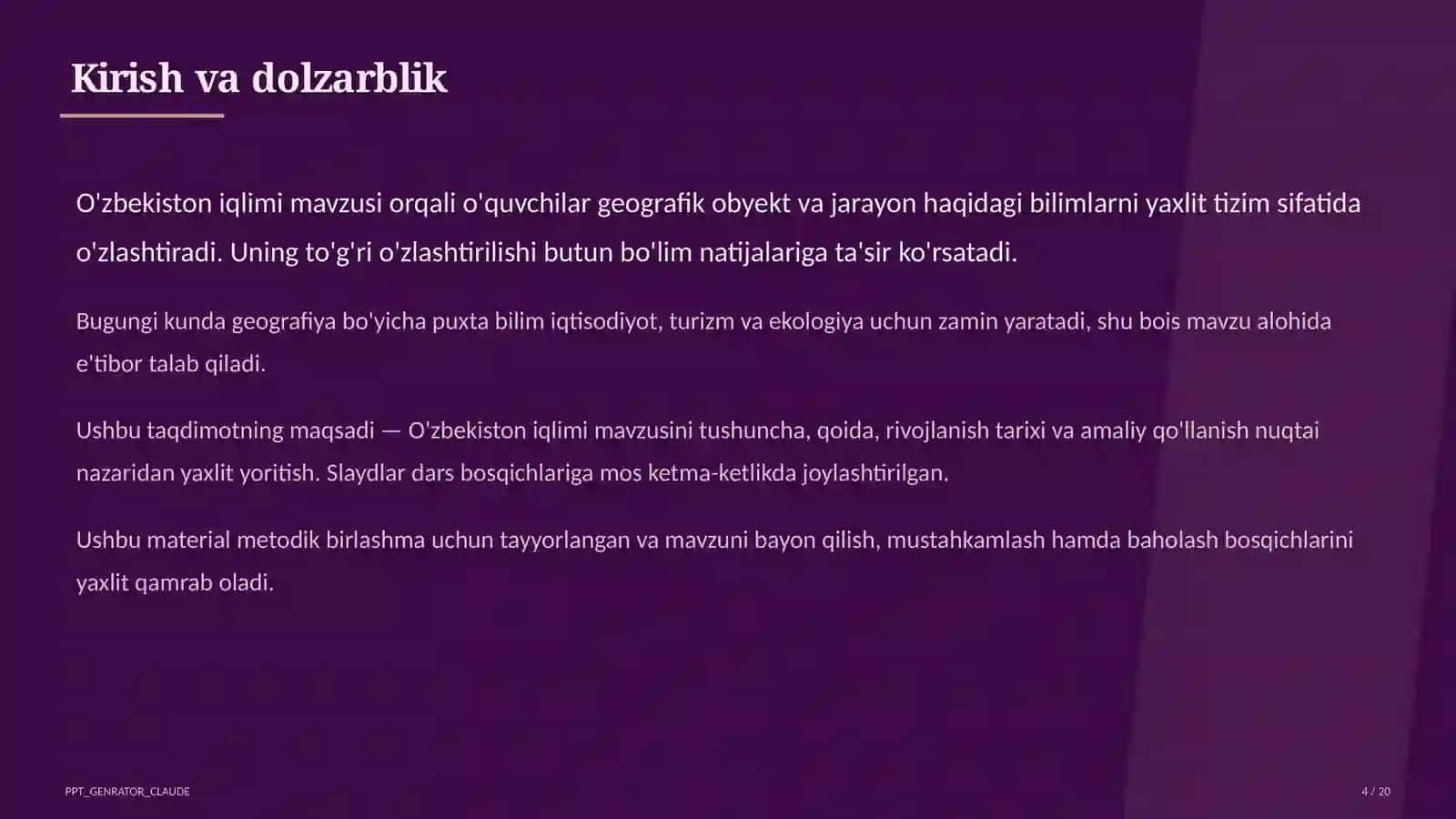 O'zbekiston iqlimi (8-sinf) 2