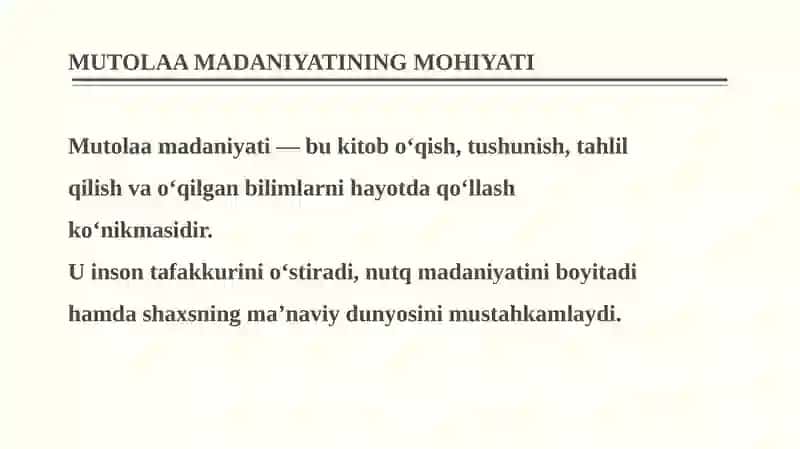 ZAMONAVIY YOSHLAR ORASIDA MUTOLAA MADANIYATINING HOLATI VA UNI OSHIRISH YO’LLARI 4