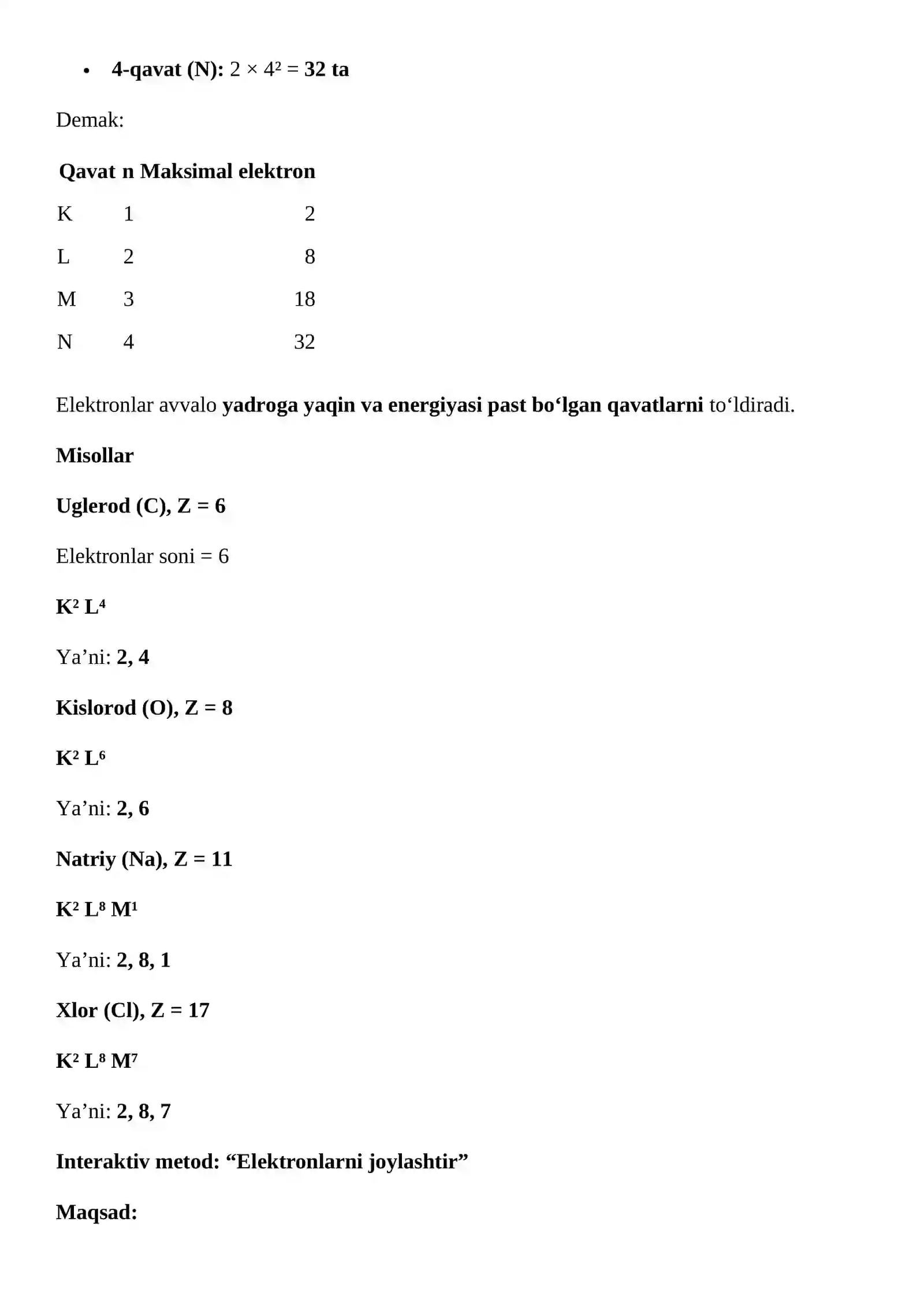 Atom Elektron Qavatlarining Tuzilishi 4