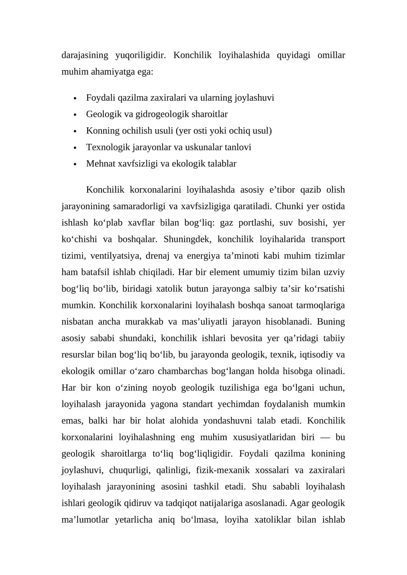 LOYIHALASH HAQIDA UMUMIY MA’LUMOTLAR 4