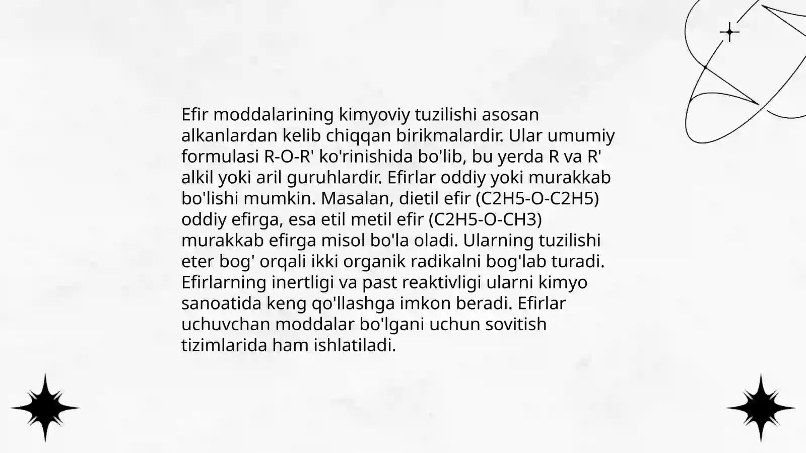 Efir moddalar haqida umumiy tushuncha 4