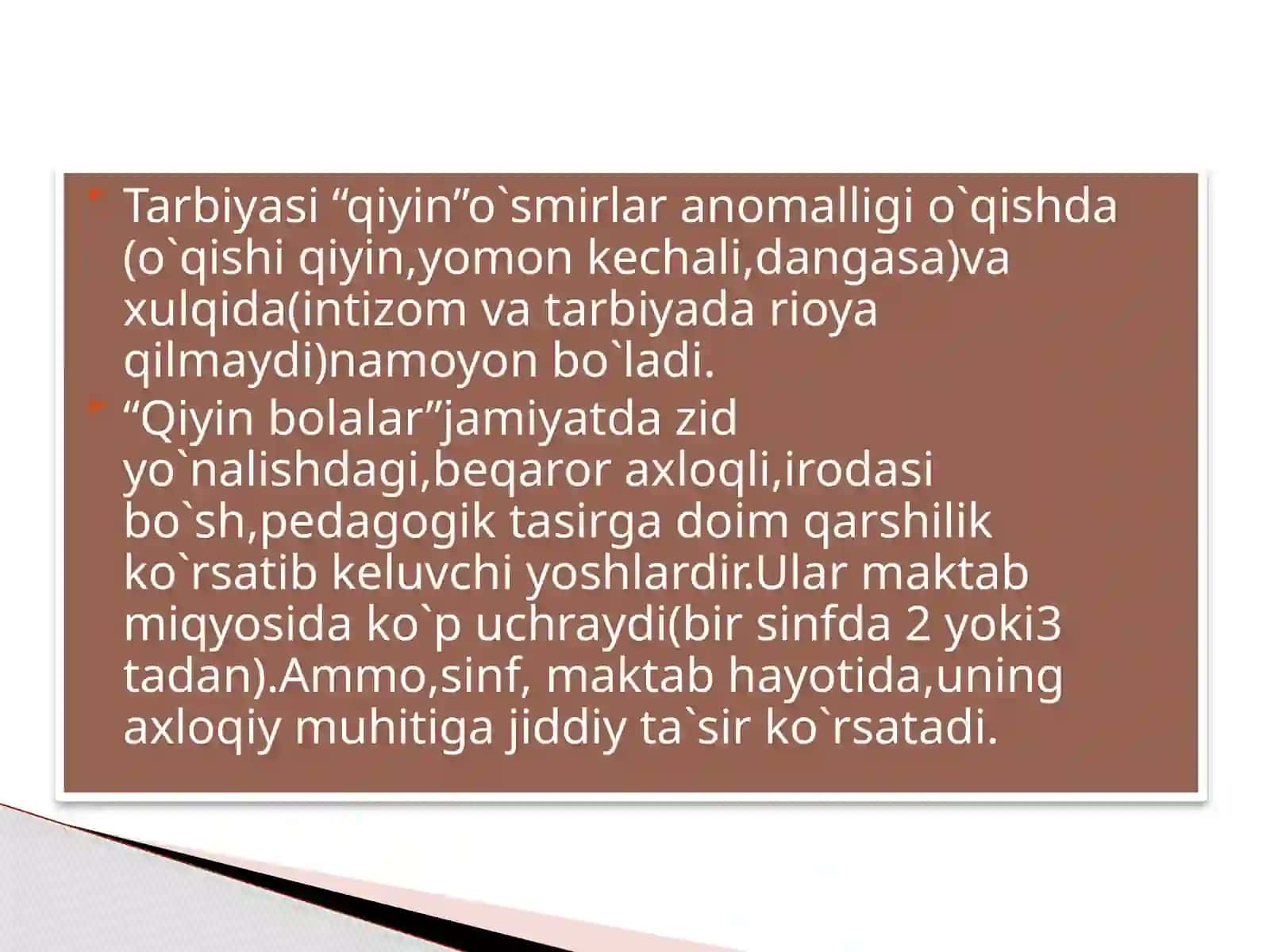Xatar guruhidagi bolalar bilan ishlash texnologiyasi 4