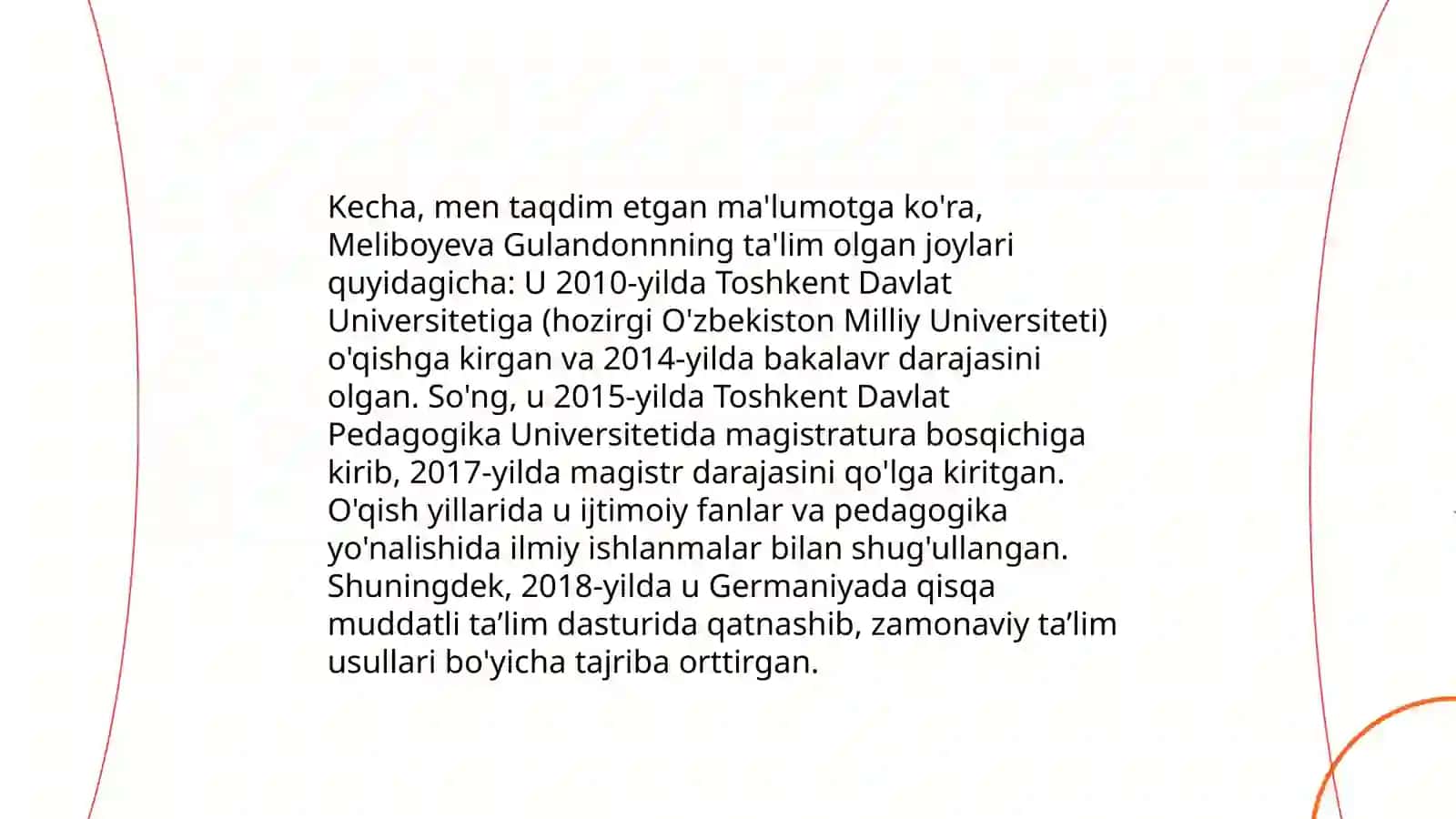 Meliboyeva Gulandon Hasan qizi 4