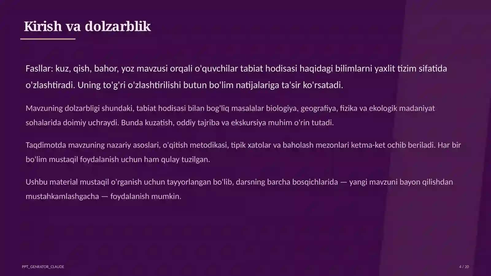 Tabiatshunoslik FASLI 4