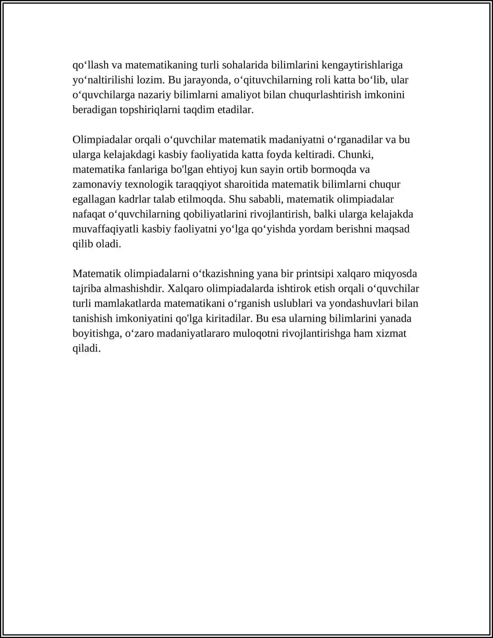MATEMATIK MUSABOQA OLIMPIADALAR VA ULARNI TAYYORLASH VA O'TKAZISH METODIKASI 4