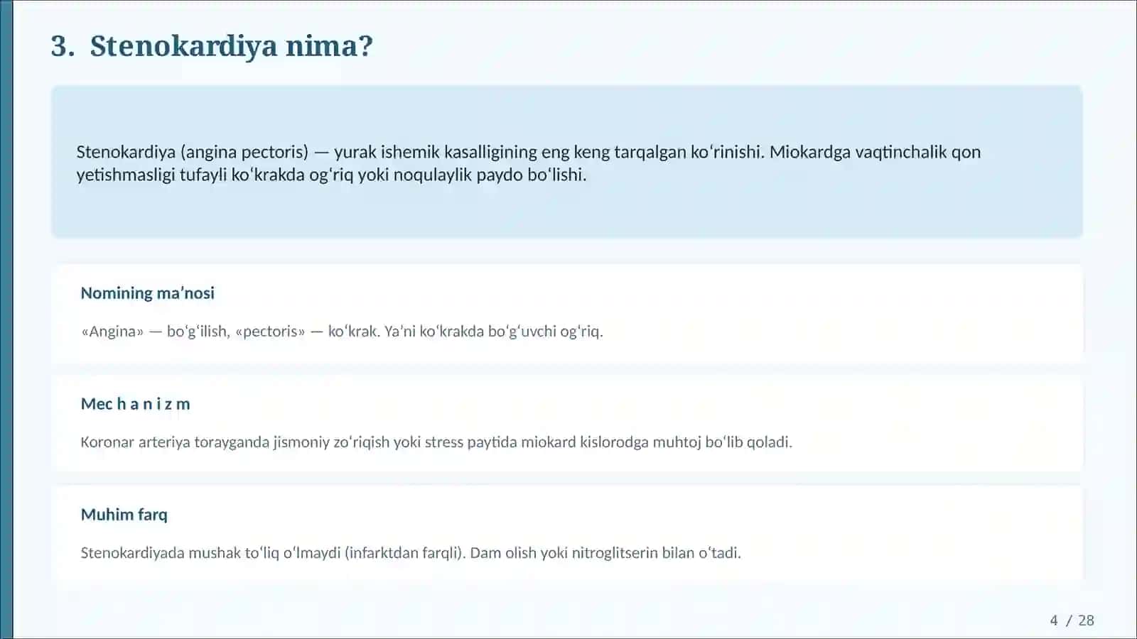 YURAK ISHEMIK KASALLIGI, STENOKARDIYA 4