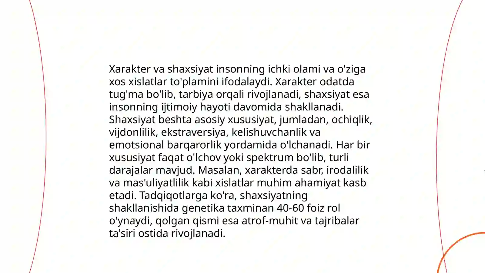 Harakter va uning xossalari 4