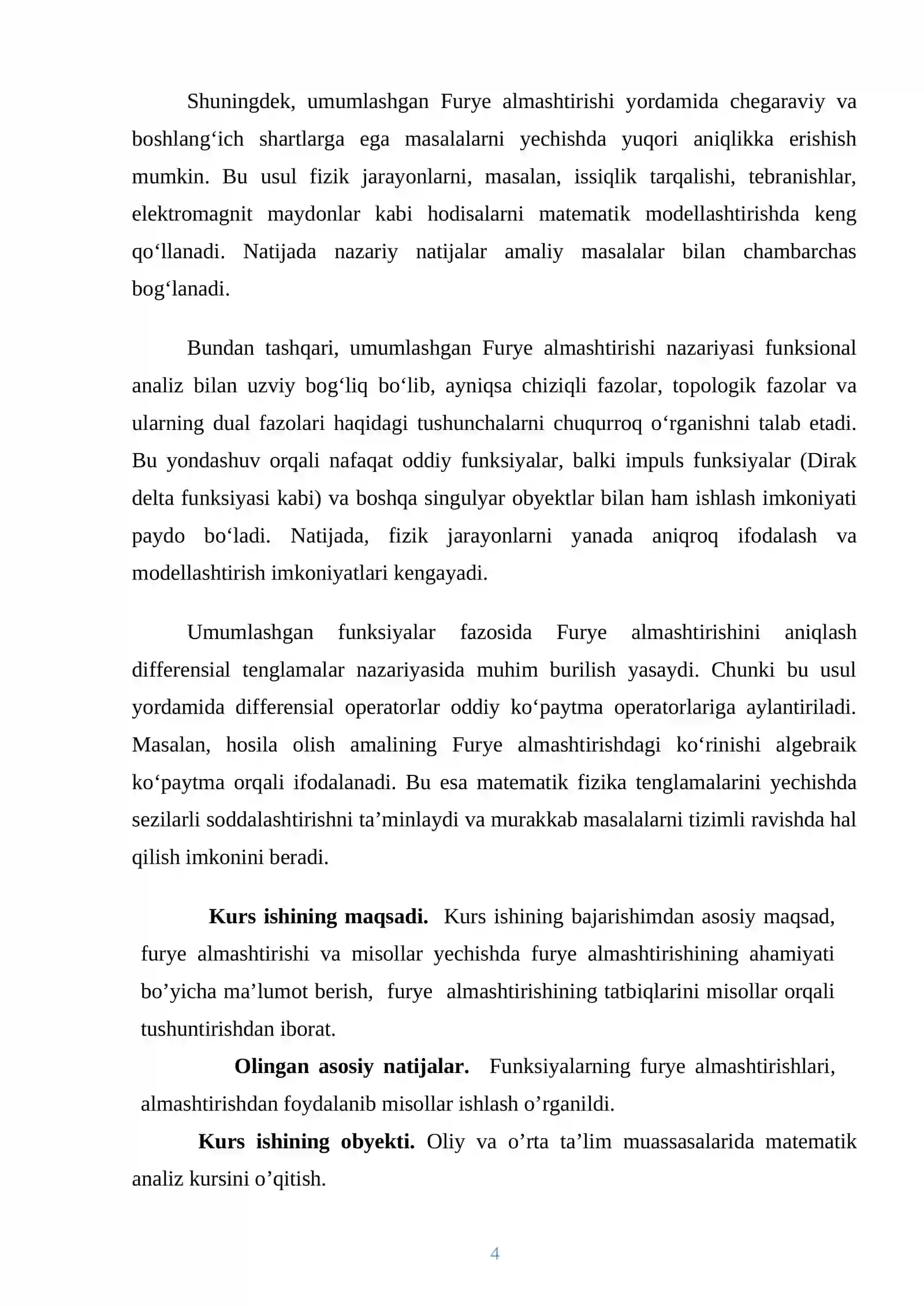 Umumlashgan fure almashtirishi.Misollar 4