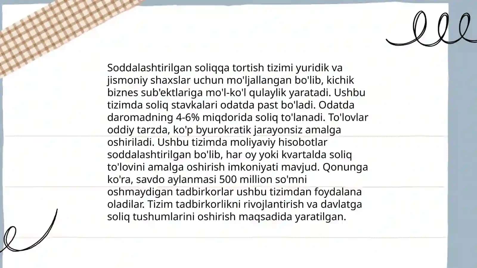 Soddalashtirilgan soliqqa tortish tizimida soliq hisobini tashkil etish va yuritish 4