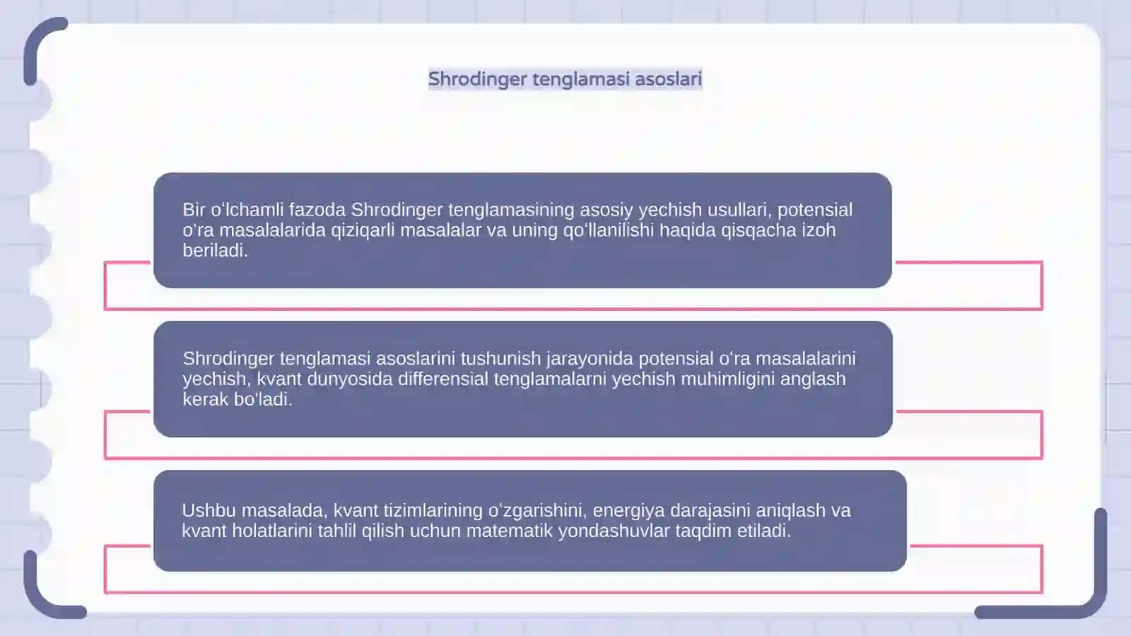 Bir oʻlchamli fazoda Shrodinger tenglamasini yechish potensial oʻra masalasi 4