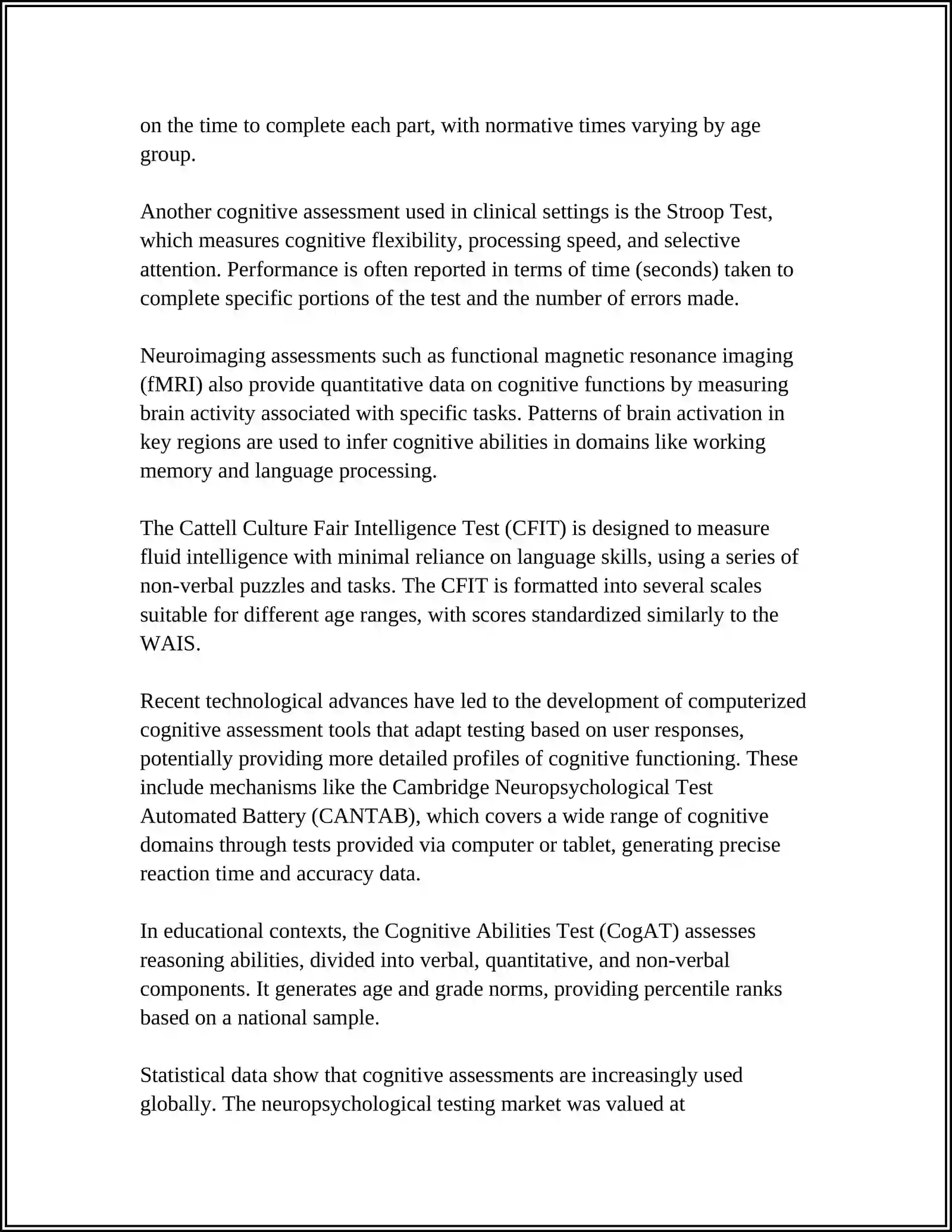 ASSESSING STUDENT'S INTELLECTUAL CAPABILITIES 4