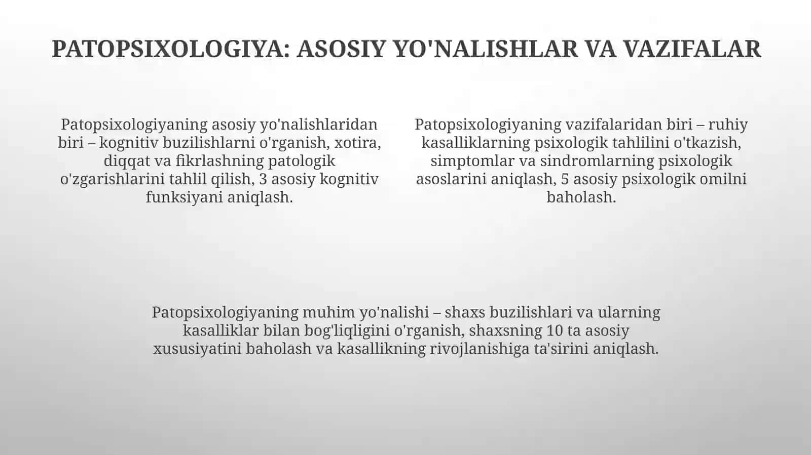Psixologiyafanining tibbiyotda tutgan o'rni va ahamiyati 4