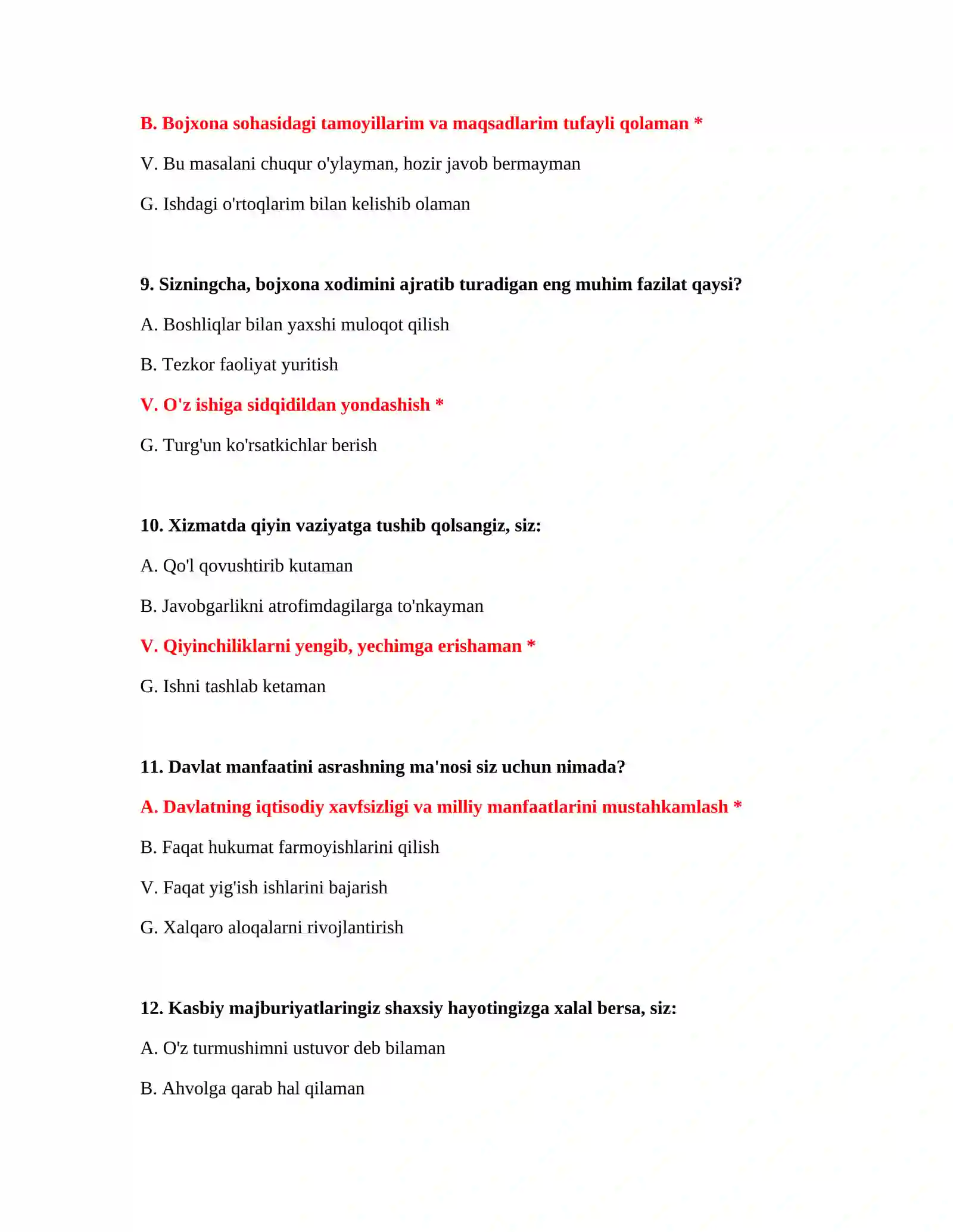 Bojxona akademiyasi 175 ta test 4