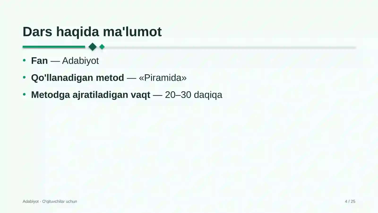 adabiyot darslarida piramida metodidan foydalanish 5176 4