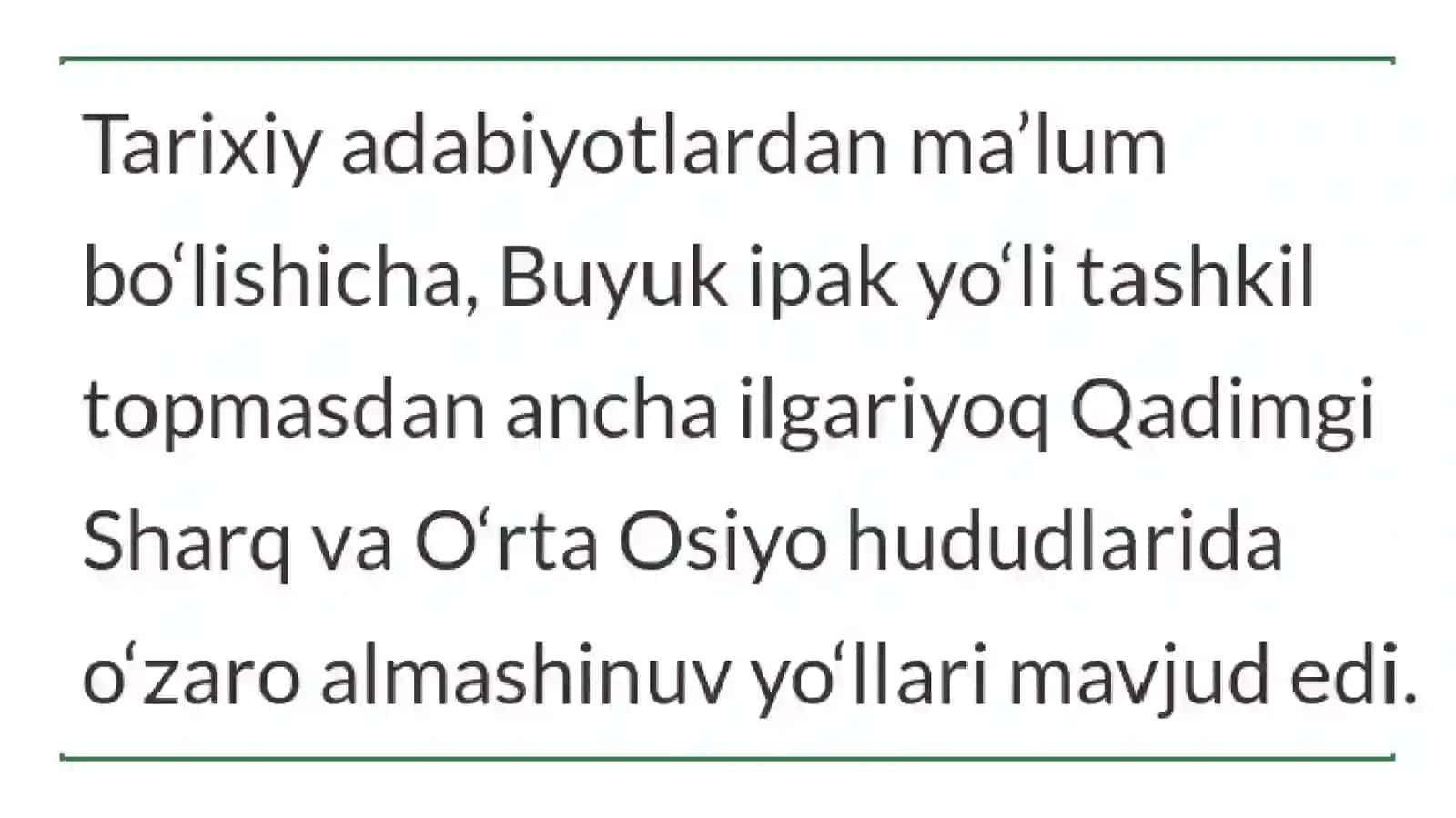 Buyuk Ipakyoʻlining shakllanishi tarixi 4