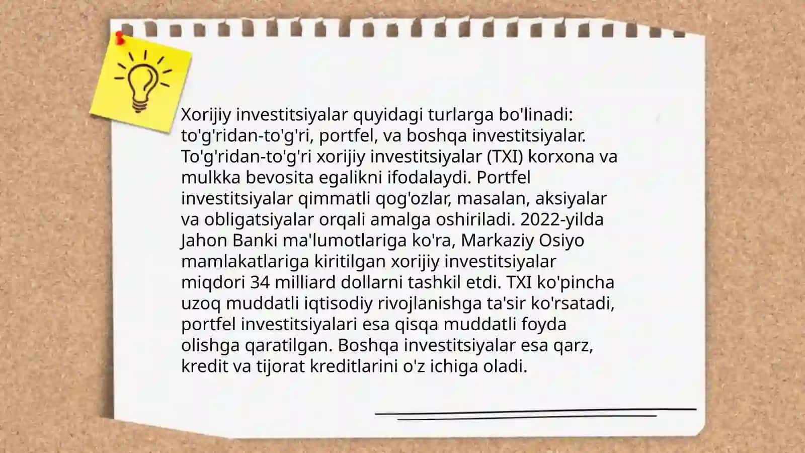 Xorijiy investitsiyalar haqida tushuncha va uning mohiyati 4