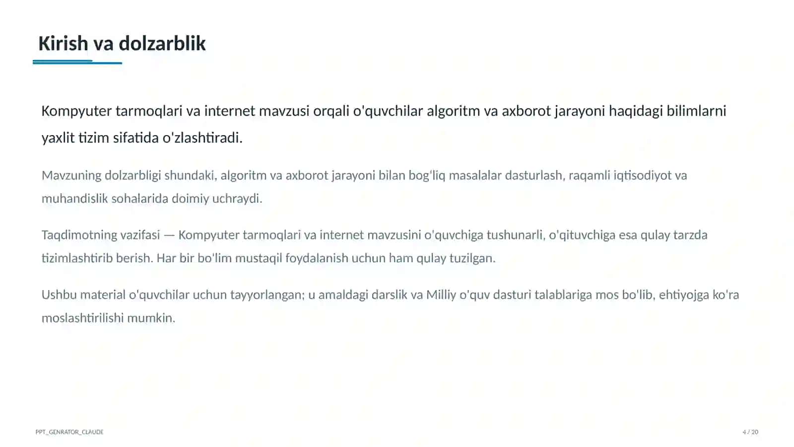 Kompyuter tarmoqlari va internet (9-sinf) 4