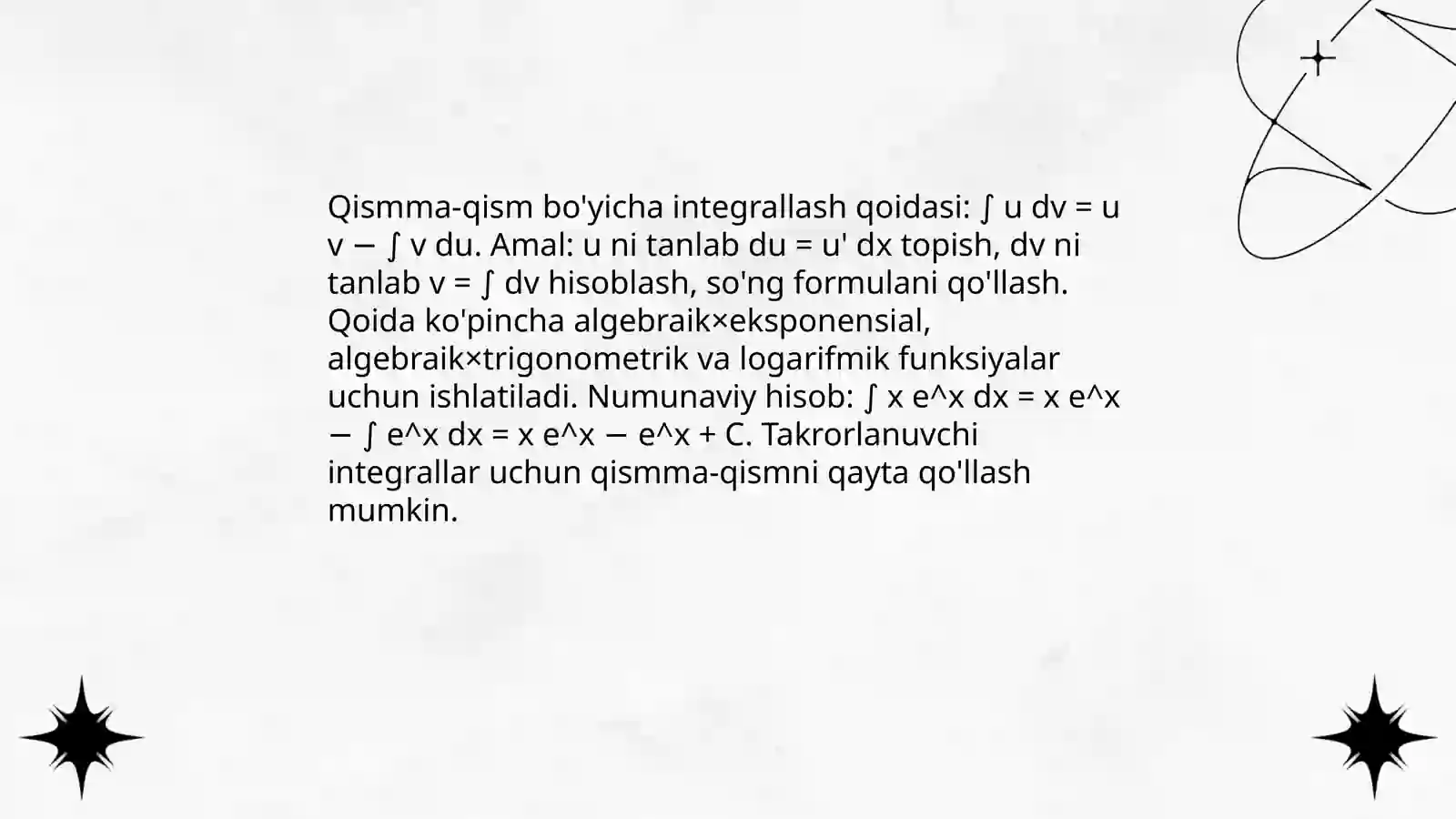 Integrallash usullari 4