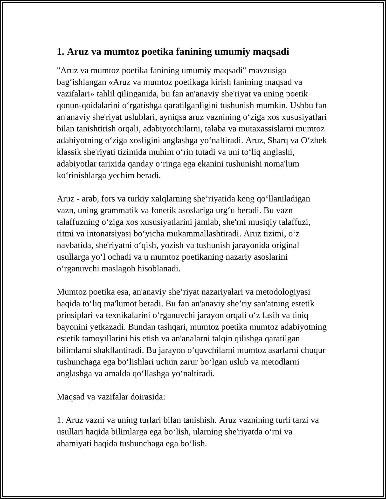 ARUZ VA MUMTOZ POETIKAGA KIRISH FANINING MAQSAD VA VAZIFALARI 4