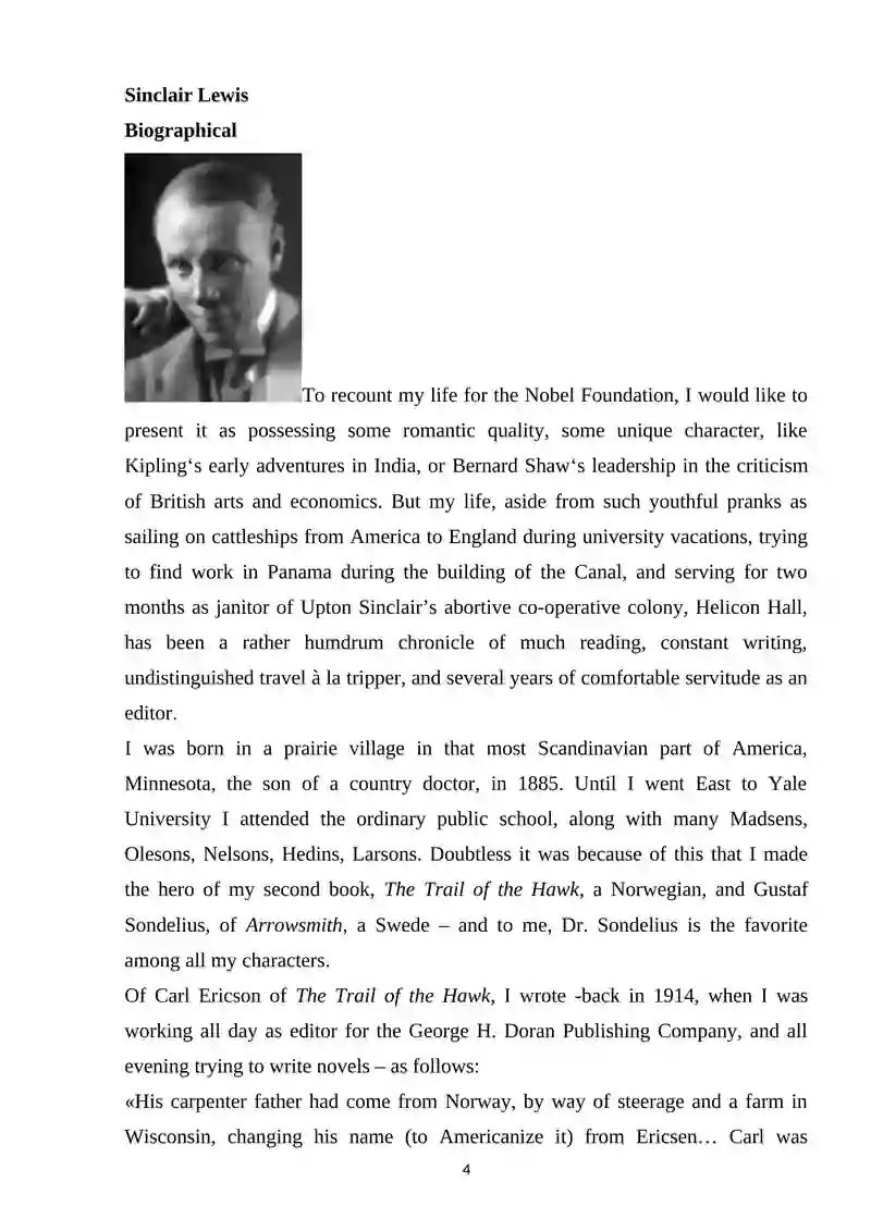 NOBEL LAUREATES IN AMERICAN LITERATURE 4